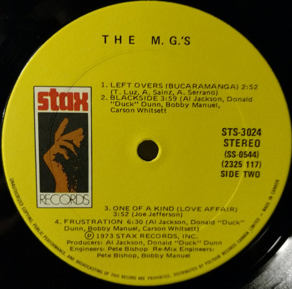 The M.G.'s - The MG's [Vinyl] | Stax (STS-3024) - 4
