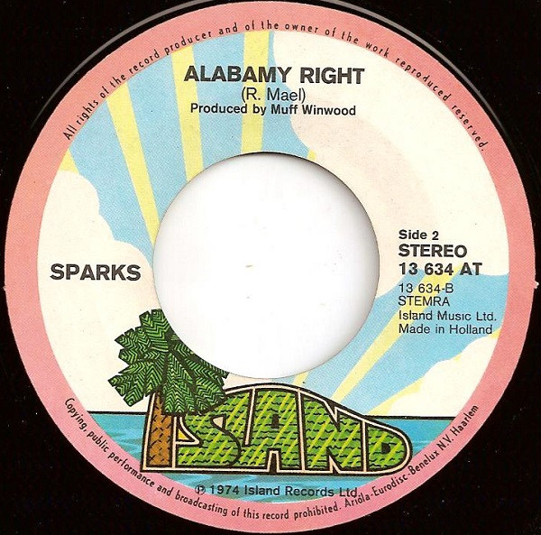 Sparks - Never Turn Your Back On Mother Earth | Island Records (13634 AT) - 4 Sparks - Never Turn Your Back On Mother Earth | Island Records (13634 AT) - 4