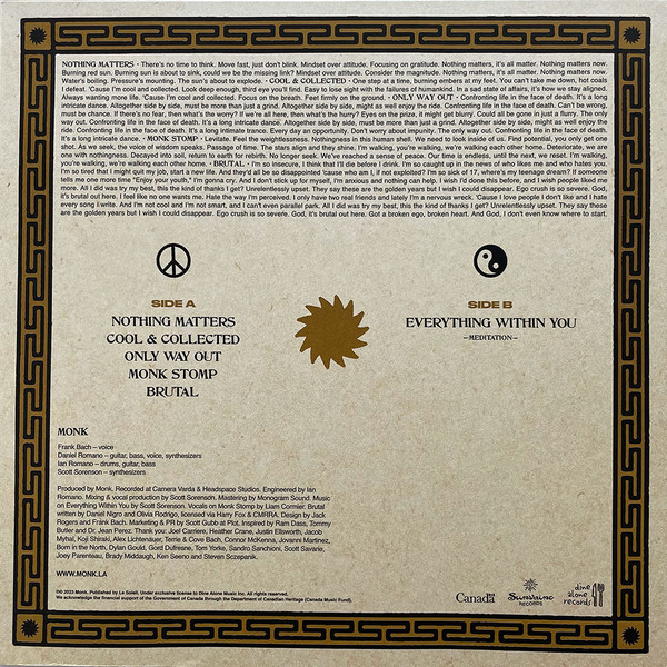 Monk - Rock (Limited Edition - Half White / Half Black Vinyl) [Vinyl] | Dine Alone Records (DAV353) - 3