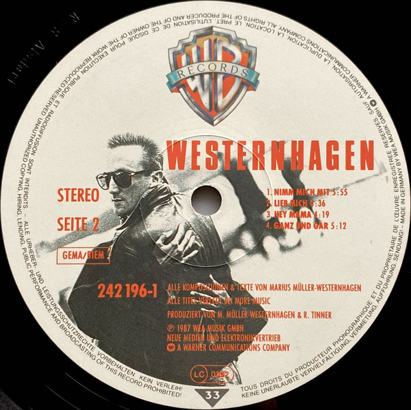 Marius Müller-Westernhagen - Westernhagen | Warner Bros. Records (242 196-1) - 4 Marius Müller-Westernhagen - Westernhagen | Warner Bros. Records (242 196-1) - 4