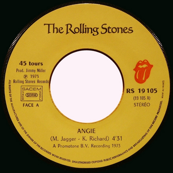 The Rolling Stones - Angie | Rolling Stones Records (RS 19 105) - 2