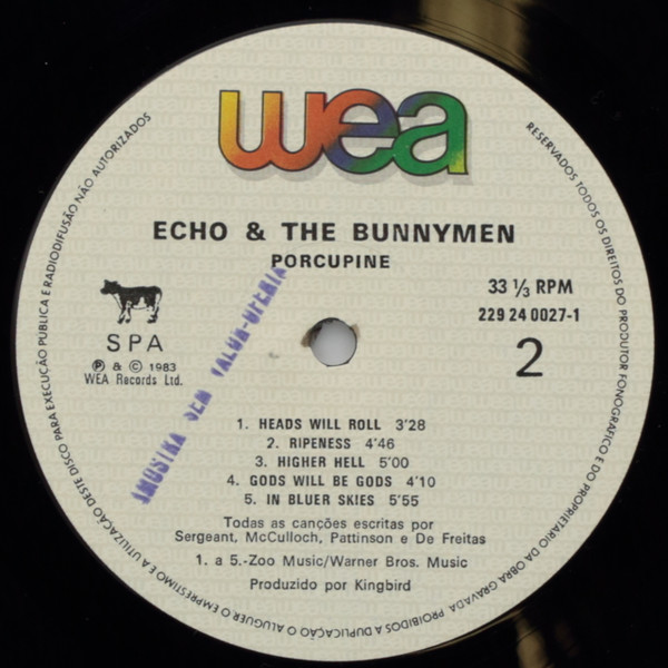 Echo & The Bunnymen - Porcupine | Korova (229 24-0027-1) - 3