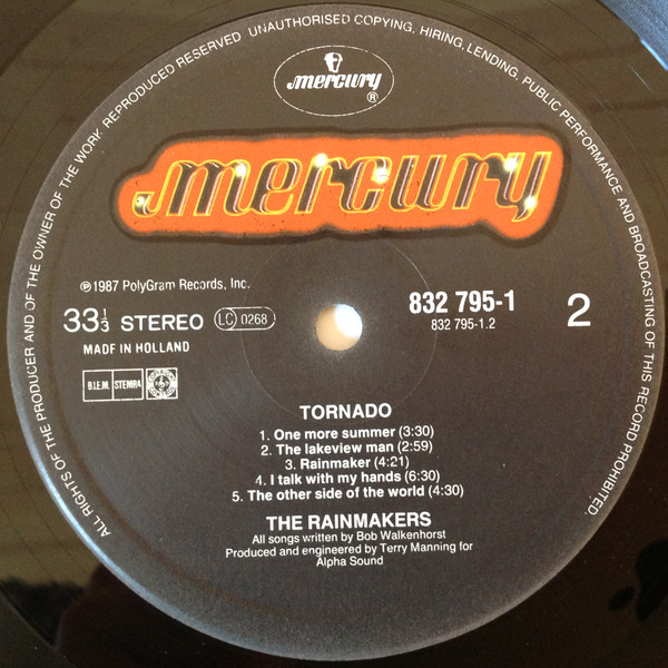 The Rainmakers - Tornado | Mercury (832 795-1) - 3