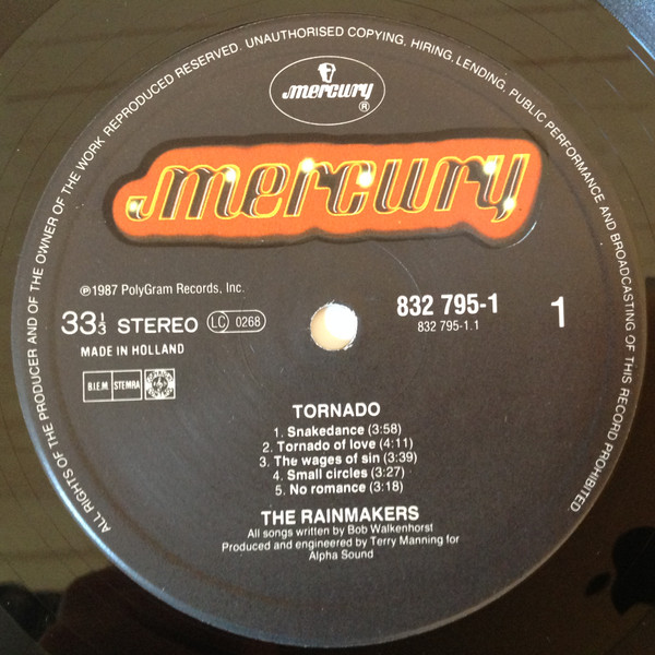 The Rainmakers - Tornado | Mercury (832 795-1) - 2