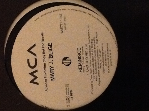 Mary J. Blige - Reminisce | MCA Records (WMCST1972) - main Mary J. Blige - Reminisce | MCA Records (WMCST1972) - main