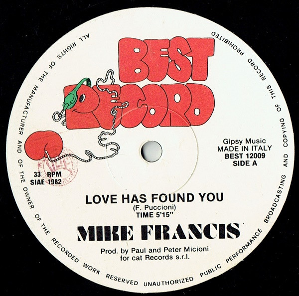 Mike Francis - Love Has Found You / Nightime Lady | Best Record (BEST 12009) - 3