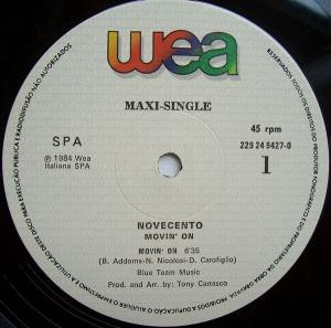 Novecento - Movin' On | WEA (229 24-9427-0) - 2
