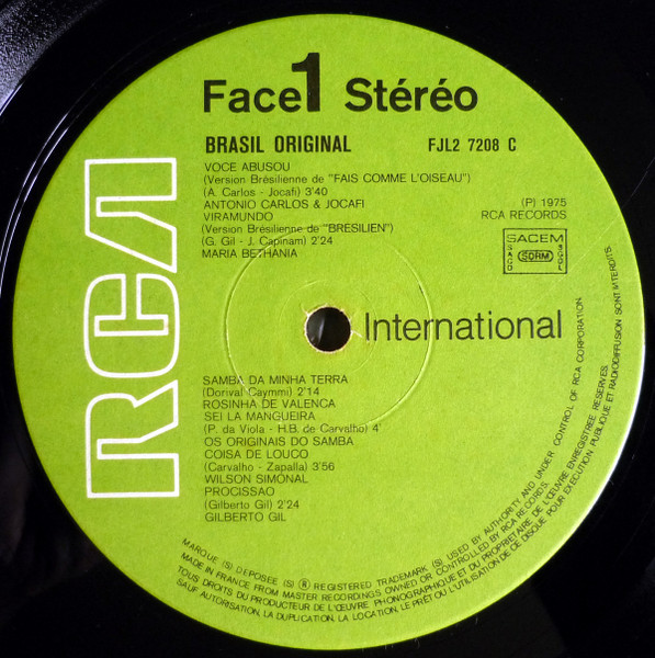 Various - Brasil Original | RCA (FJL2 7208) - 3