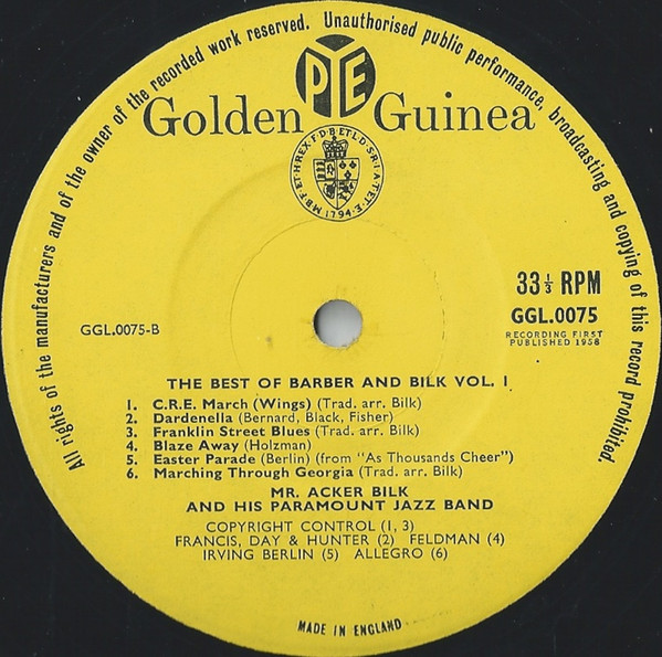 Chris Barber And Acker Bilk - The Best Of Barber And Bilk (Volume One) | Pye Golden Guinea Records (GGL 0075) - 4