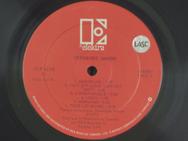 Véronique Sanson - Véronique Sanson [Vinyl] | Elektra (FLP 42106) - 3