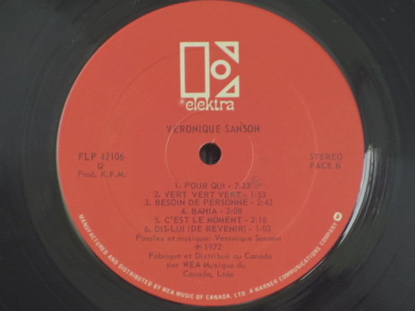 Véronique Sanson - Véronique Sanson [Vinyl] | Elektra (FLP 42106) - 4