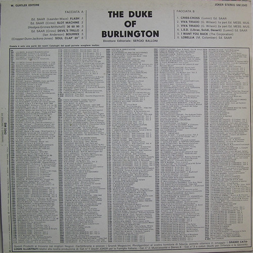 The Duke Of Burlington - The Duke Of Burlington - The Pressed Piano | Joker (SM 3343) - 2