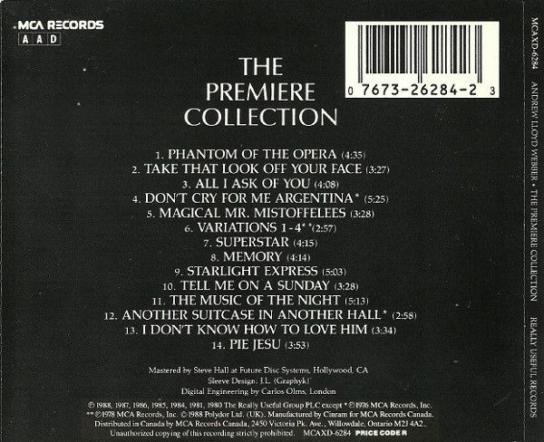 Andrew Lloyd Webber - The Premier Collection - The Best Of Andrew Lloyd Webber | Really Useful Records (MCAXD-6284) - 3 Andrew Lloyd Webber - The Premier Collection - The Best Of Andrew Lloyd Webber | Really Useful Records (MCAXD-6284) - 3