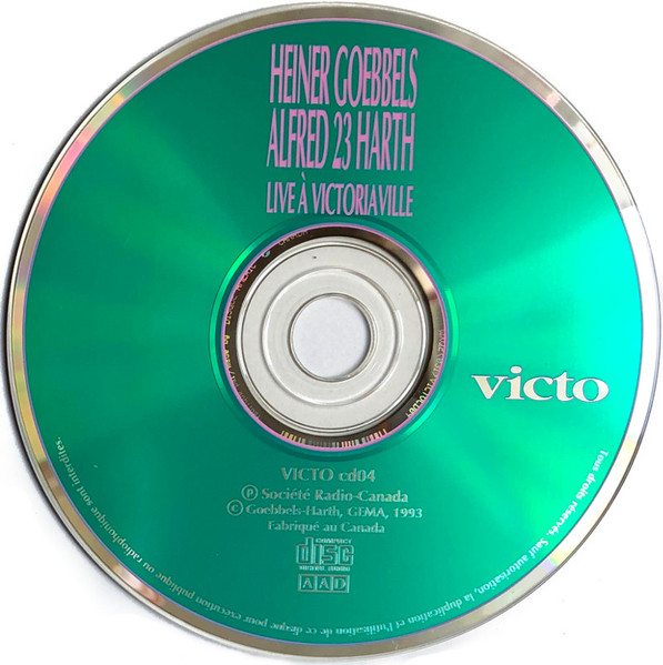 Heiner Goebbels / Alfred Harth - Live À Victoriaville | Les Disques Victo (VICTOcd04) - 3
