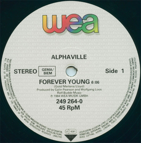 Alphaville - Forever Young (Special Dance Version) | WEA (249 264-0) - 3 Alphaville - Forever Young (Special Dance Version) | WEA (249 264-0) - 3