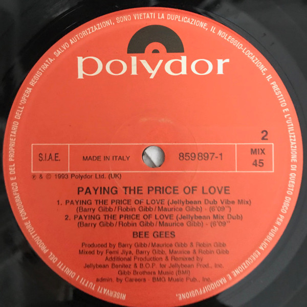 Bee Gees - Paying The Price Of Love | Polydor (859 897-1) - 2 Bee Gees - Paying The Price Of Love | Polydor (859 897-1) - 2