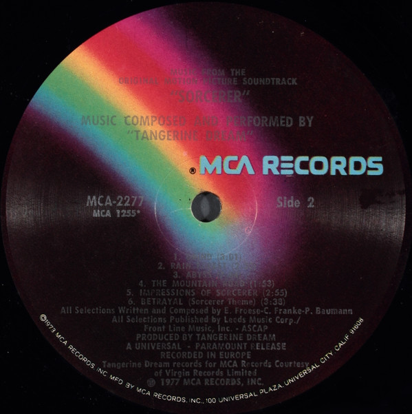 Tangerine Dream - Sorcerer (Music From The Original Motion Picture Soundtrack) | MCA Records (MCA-2277) - 2 Tangerine Dream - Sorcerer (Music From The Original Motion Picture Soundtrack) | MCA Records (MCA-2277) - 2