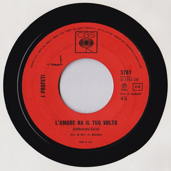 I Profeti - Gli Occhi Verdi Dell'Amore = Angel Of The Morning | CBS (3761) - 4