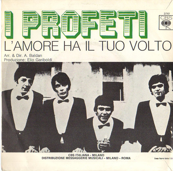 I Profeti - Gli Occhi Verdi Dell'Amore = Angel Of The Morning | CBS (3761) - 2