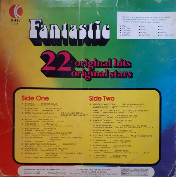 Various - Fantastic [Vinyl] | K-tel (TC 212) - 2