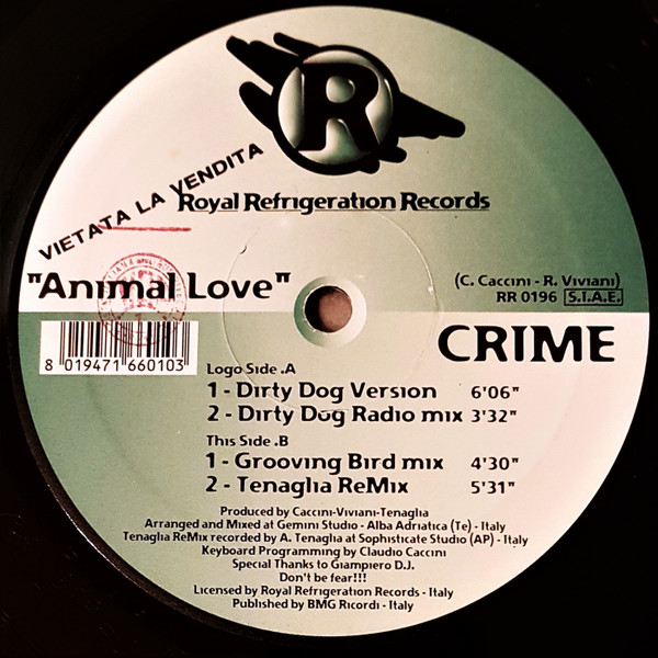 Crime - Animal Love | Royal Refrigeration Records (RR 0196)