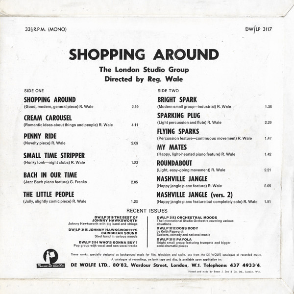 The London Studio Group - Shopping Around | Music De Wolfe (DW/LP 3117) - 2