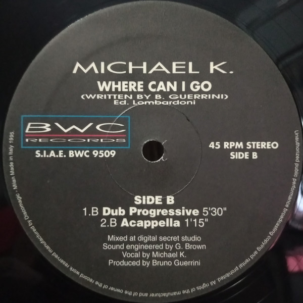 Michael K - Where Can I Go | BWC Records (BWC 9509) - 2