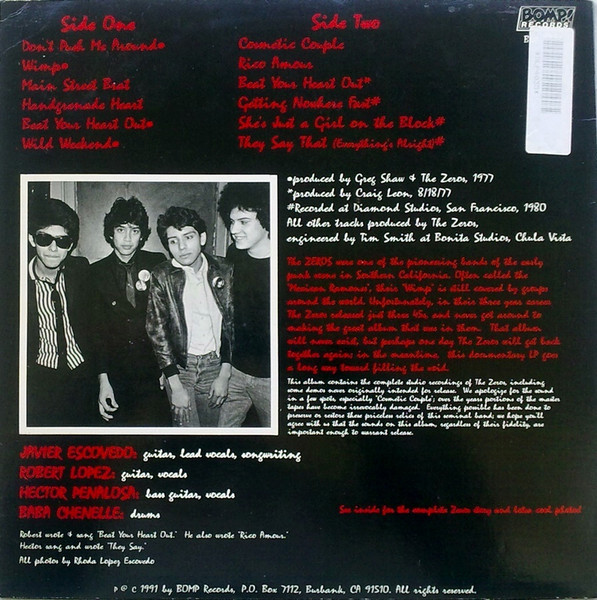 The Zeros - Don't Push Me Around (Rare & Unreleased Classics From '77) LP | BOMP! (BLP 4035) - 2 The Zeros - Don't Push Me Around (Rare & Unreleased Classics From '77) LP | BOMP! (BLP 4035) - 2