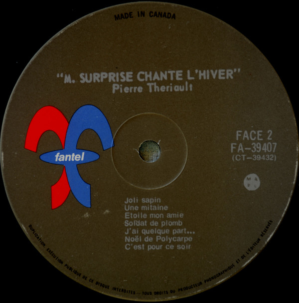 Monsieur Surprise - Chante L'hiver [Vinyl] | Fantel (FA-39407) - 3