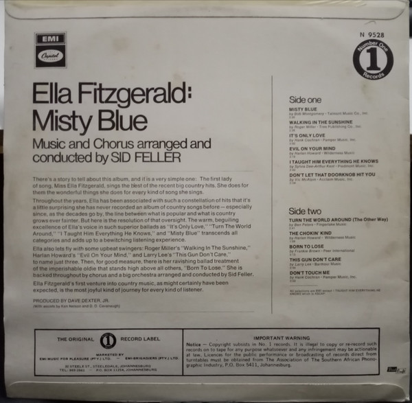 Ella Fitzgerald - Misty Blue | Number One Records (N 9528) - 2