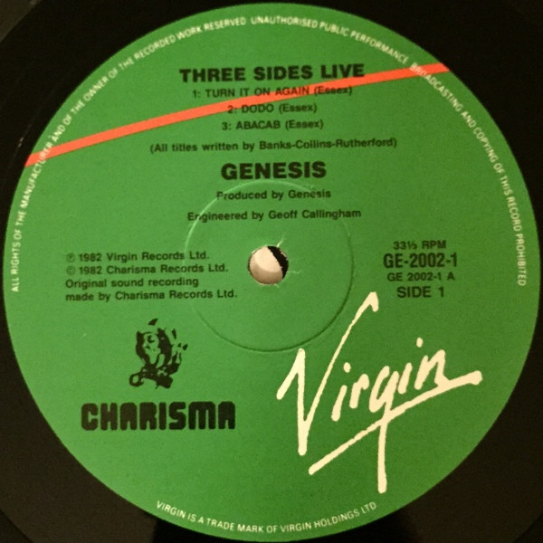 Genesis - Three Sides Live | Virgin (GE 2002) - 4 Genesis - Three Sides Live | Virgin (GE 2002) - 4