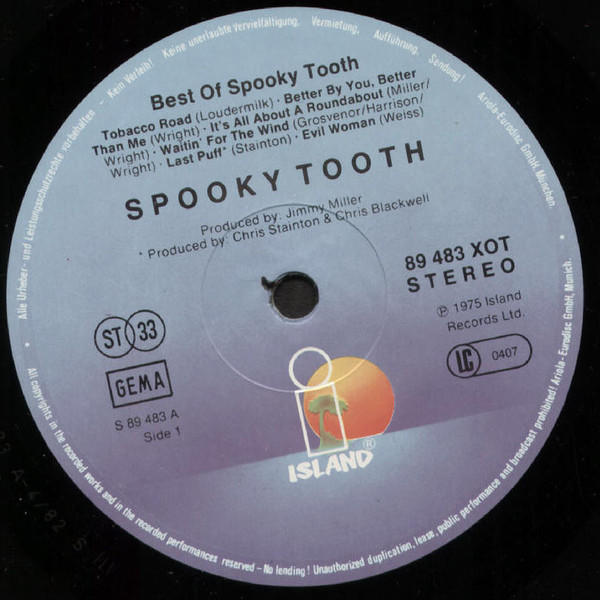 Spooky Tooth - The Best Of Spooky Tooth | Island Records (89 483 XOT) - 3