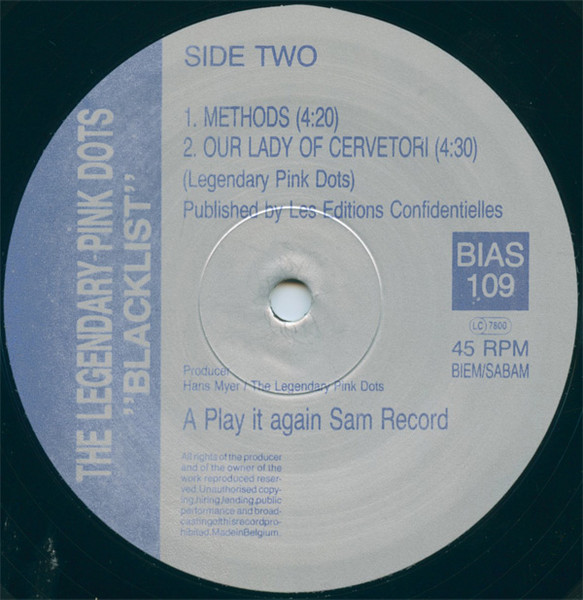 The Legendary Pink Dots - Blacklist | Play It Again Sam Records (BIAS 109) - 3