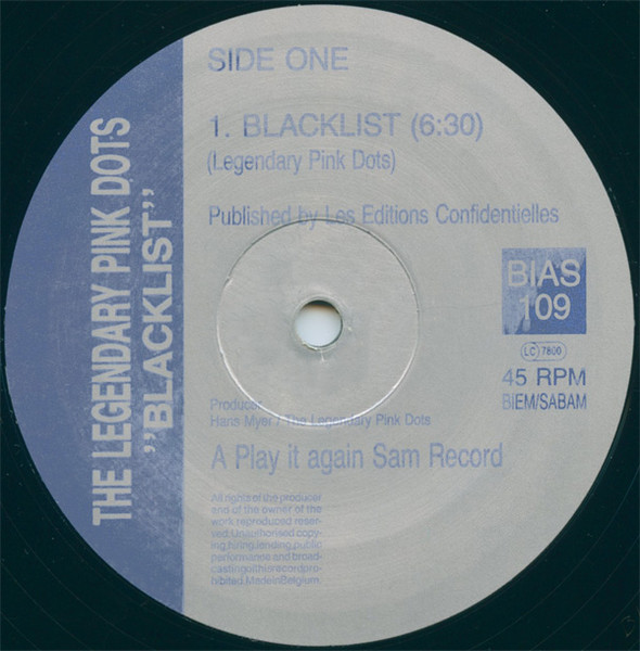 The Legendary Pink Dots - Blacklist | Play It Again Sam Records (BIAS 109) - 2