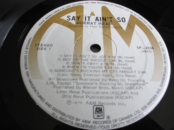 Murray Head - Say It Ain't So | A&M Records (SP-4558) - 2