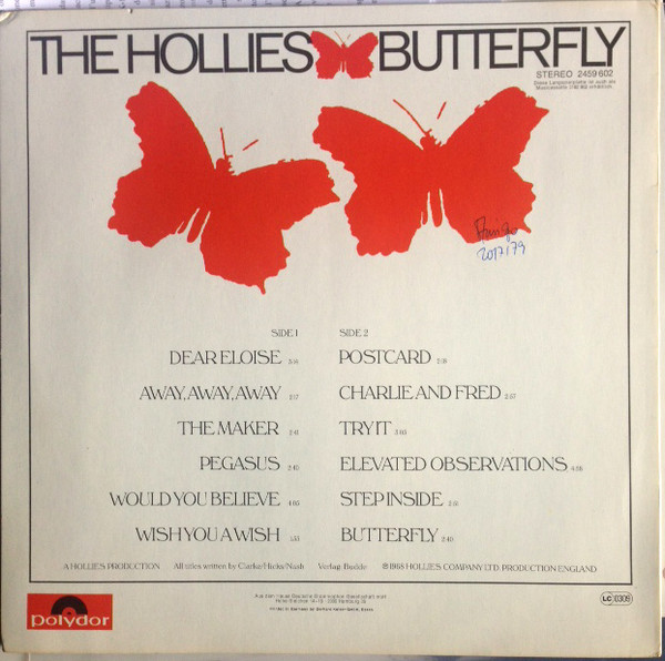 The Hollies - Butterfly | Polydor (2459 602) - 2 The Hollies - Butterfly | Polydor (2459 602) - 2