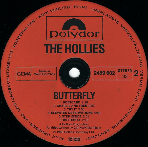 The Hollies - Butterfly | Polydor (2459 602) - 4 The Hollies - Butterfly | Polydor (2459 602) - 4