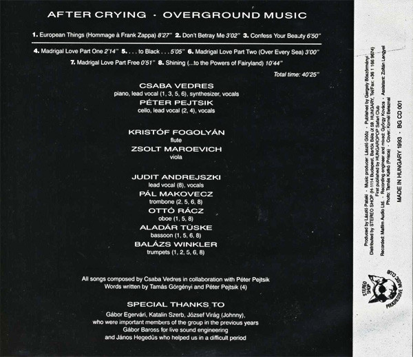 After Crying - Overground Music | Stereo Shop (BGCD 001) - 2 After Crying - Overground Music | Stereo Shop (BGCD 001) - 2