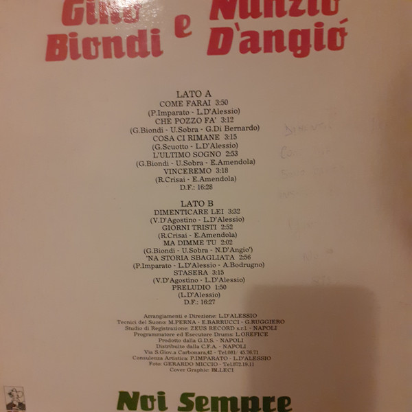 Gino Biondi , Nunzio D'Angio' - Noi Sempre | GDS (LDL 9010) - 2 Gino Biondi , Nunzio D'Angio' - Noi Sempre | GDS (LDL 9010) - 2