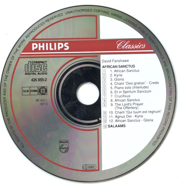David Fanshawe - African Sanctus / Salaams | Philips Classics (426 055-2) - 3 David Fanshawe - African Sanctus / Salaams | Philips Classics (426 055-2) - 3