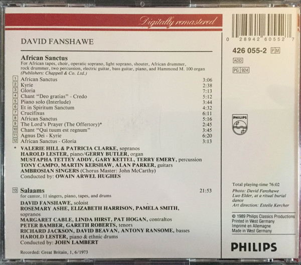 David Fanshawe - African Sanctus / Salaams | Philips Classics (426 055-2) - 2 David Fanshawe - African Sanctus / Salaams | Philips Classics (426 055-2) - 2