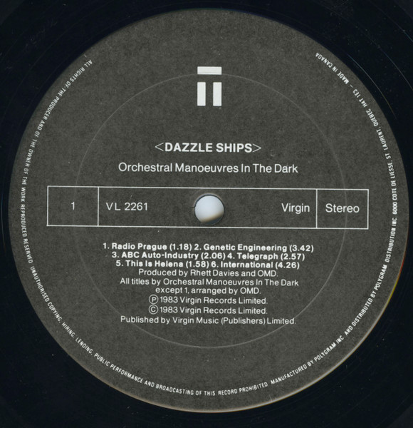Orchestral Manoeuvres In The Dark - Dazzle Ships | Telegraph (VL 2261) - 3