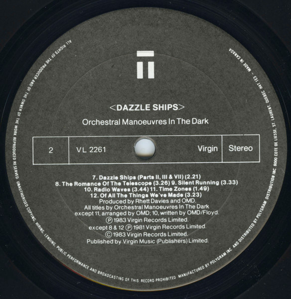 Orchestral Manoeuvres In The Dark - Dazzle Ships | Telegraph (VL 2261) - 4
