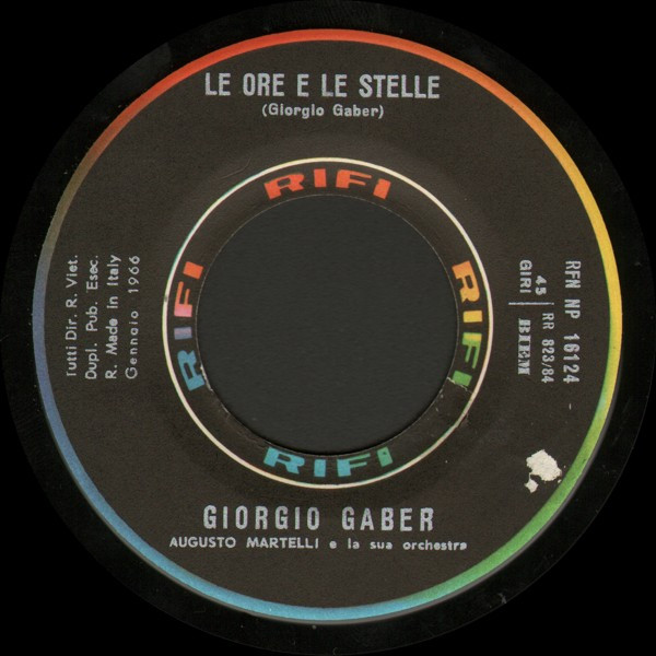 Giorgio Gaber - Mai, Mai, Mai (Valentina) | Rifi (RFN NP 16124) - 4