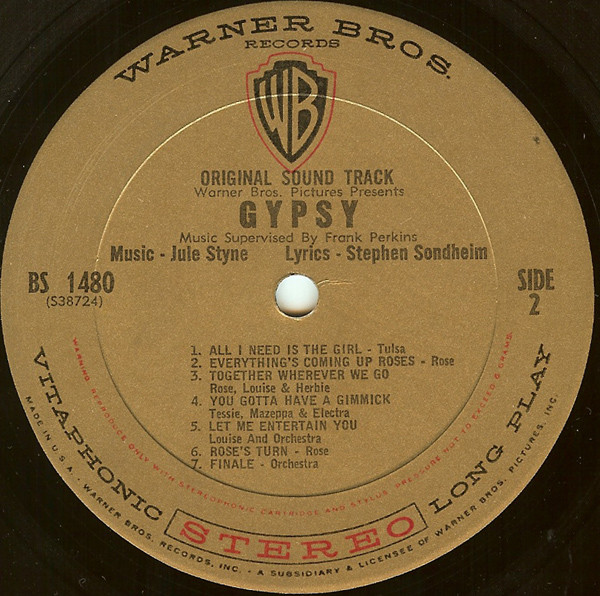 Rosalind Russell , Natalie Wood , Karl Malden - Gypsy (Original Sound Track) | Warner Bros. Records (BS 1480) - 4 Rosalind Russell , Natalie Wood , Karl Malden - Gypsy (Original Sound Track) | Warner Bros. Records (BS 1480) - 4