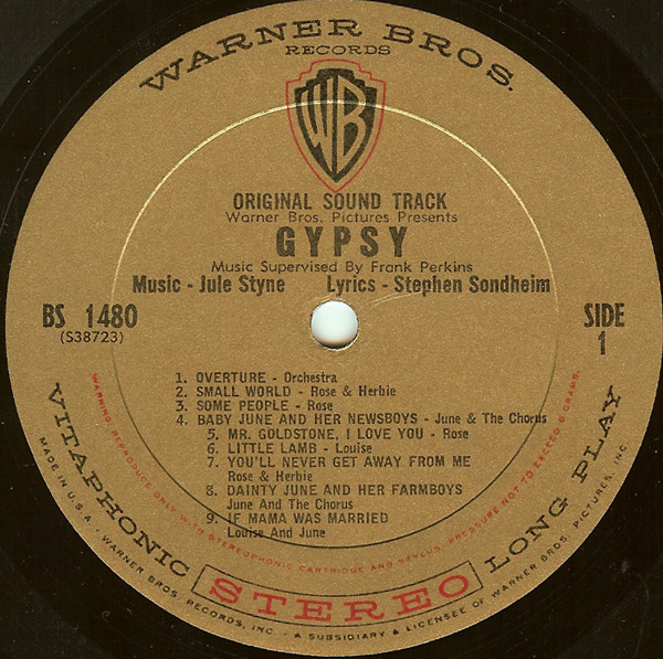 Rosalind Russell , Natalie Wood , Karl Malden - Gypsy (Original Sound Track) | Warner Bros. Records (BS 1480) - 3 Rosalind Russell , Natalie Wood , Karl Malden - Gypsy (Original Sound Track) | Warner Bros. Records (BS 1480) - 3