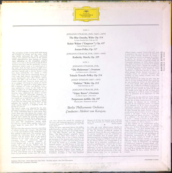 Johann Strauss Jr. , Johann Strauss Sr. & Josef Strauß , Berliner Philharmoniker · Herbert von Karajan - The Blue Danube - Waltzes, Polkas & Other Works By J. & J. Strauss | Deutsche Grammophon (644003) - 2 Johann Strauss Jr. , Johann Strauss Sr. & Josef Strauß , Berliner Philharmoniker · Herbert von Karajan - The Blue Danube - Waltzes, Polkas & Other Works By J. & J. Strauss | Deutsche Grammophon (644003) - 2