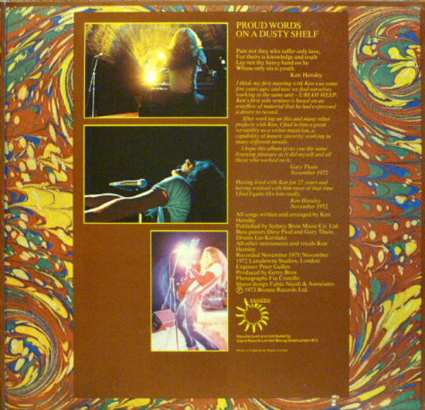 Ken Hensley - Proud Words On A Dusty Shelf | Bronze (ILPS 9223) - 3