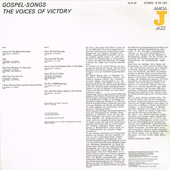 The Voices Of Victory - Gospel-Songs | AMIGA (8 55 292) - 2 The Voices Of Victory - Gospel-Songs | AMIGA (8 55 292) - 2