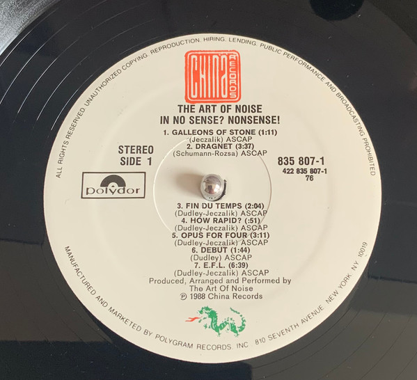 The Art Of Noise - In No Sense? Nonsense! | China Records (835 807-1) - 4